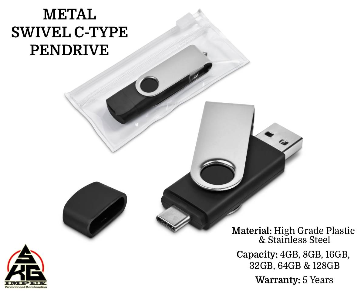 Metal Swivel OTG C-Type Pendrive