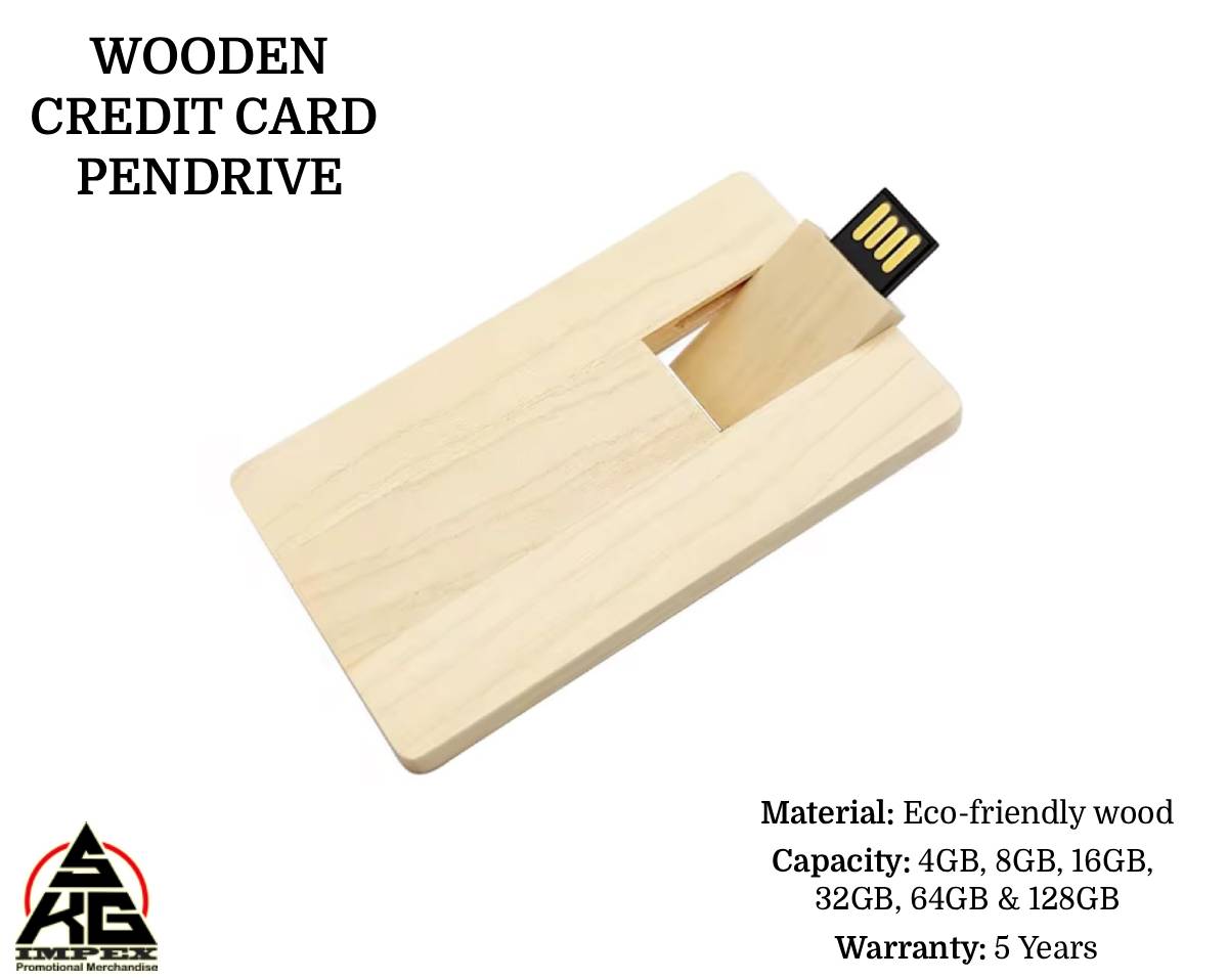 Wooden Credit Card Pendrive