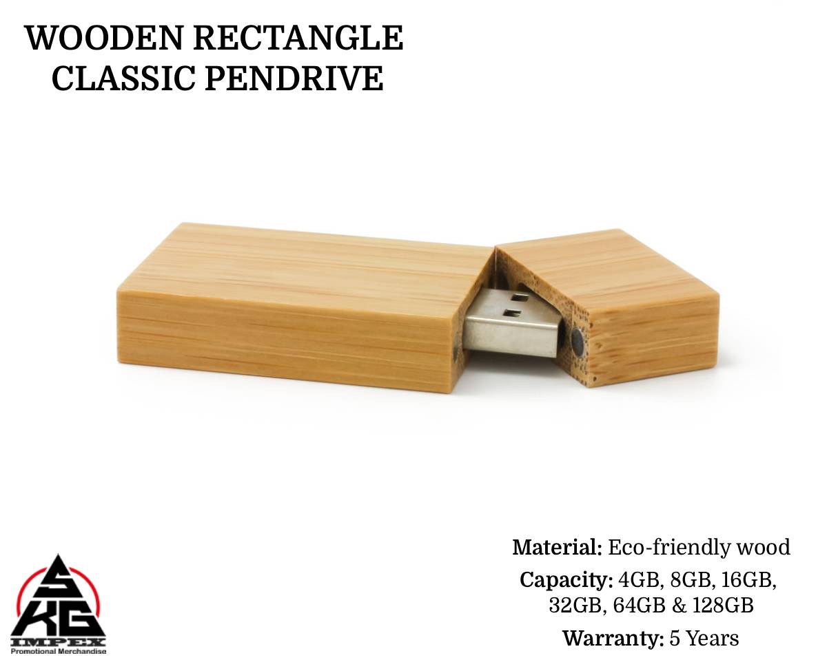 Wooden Rectangle Classic Pendrive