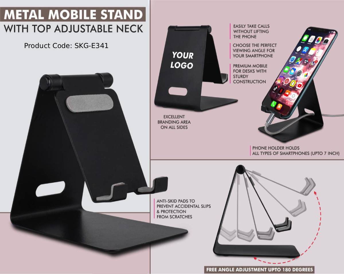 Metal Mobile Stand with Top Adjustable Neck
