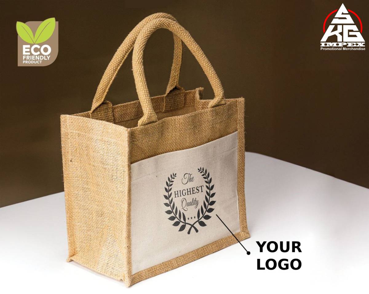 Jute Bag With Canvas Pocket