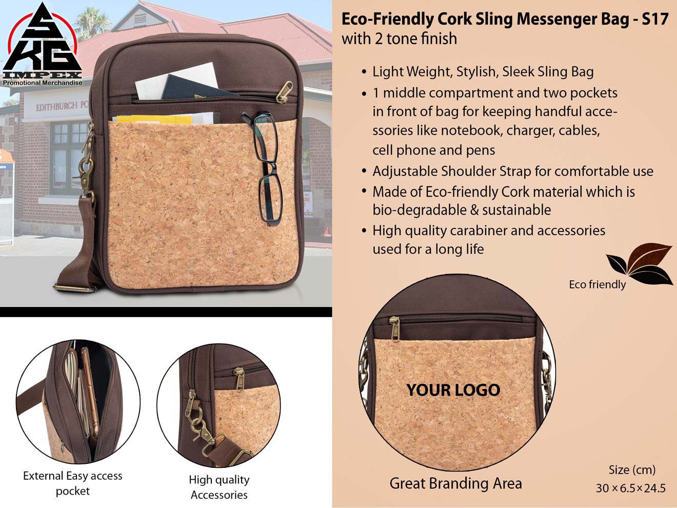 Cork Sling Messenger Bag