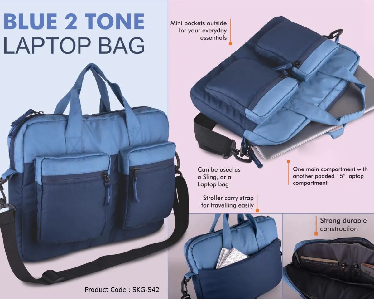Blue 2 Tone Laptop Bag