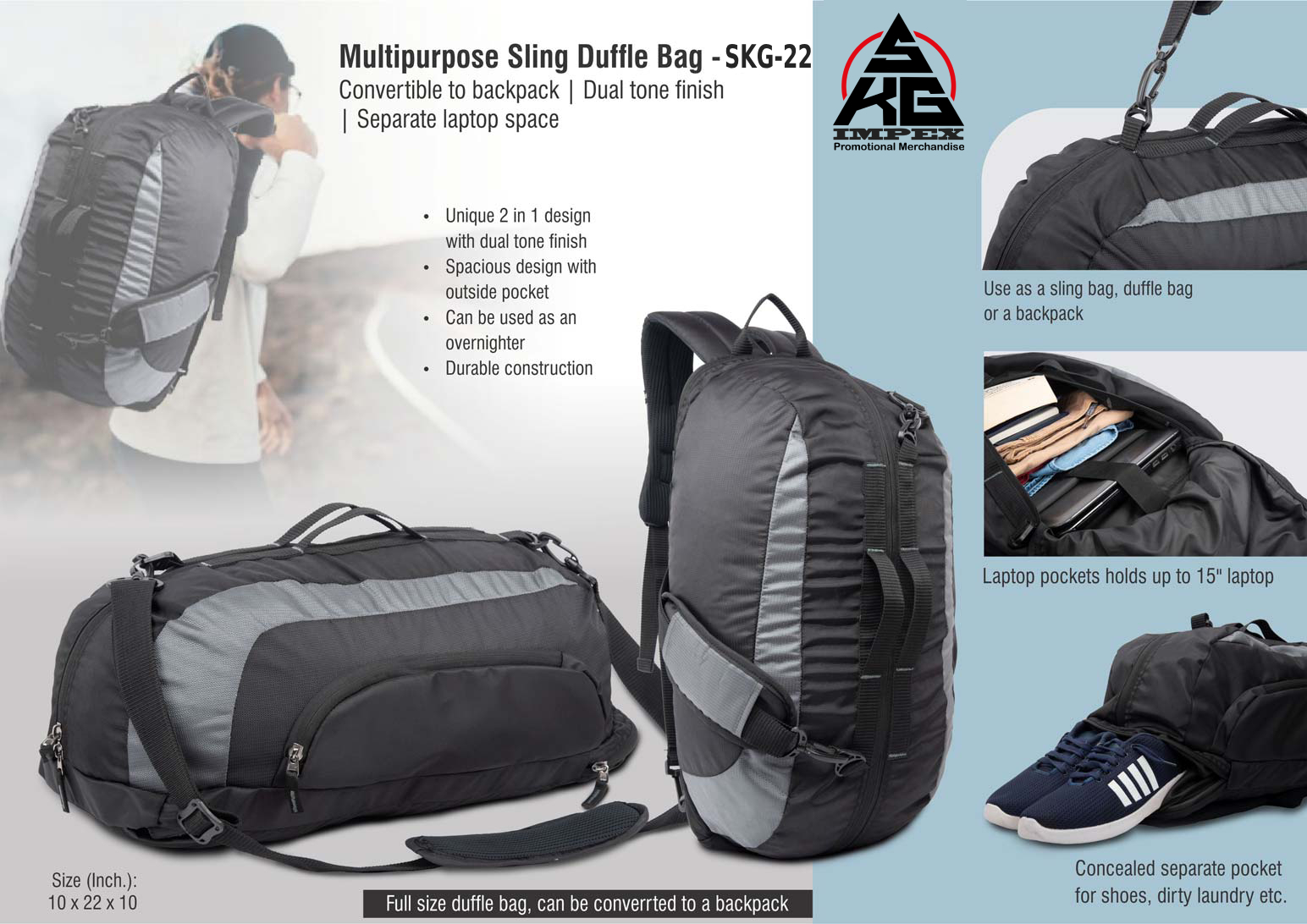 Multipurpose Sling Duffle Bag