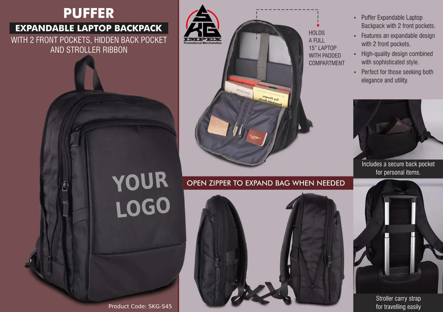 Expandable Laptop Backpack